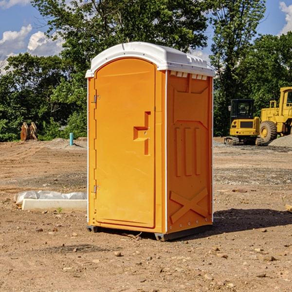 how often are the portable restrooms cleaned and serviced during a rental period in Winchester Center